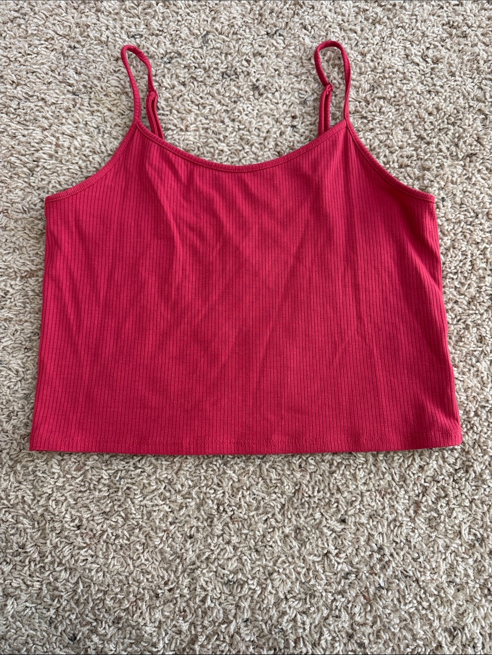 American Eagle Outfitters Ribbed Crimson Crop Tank